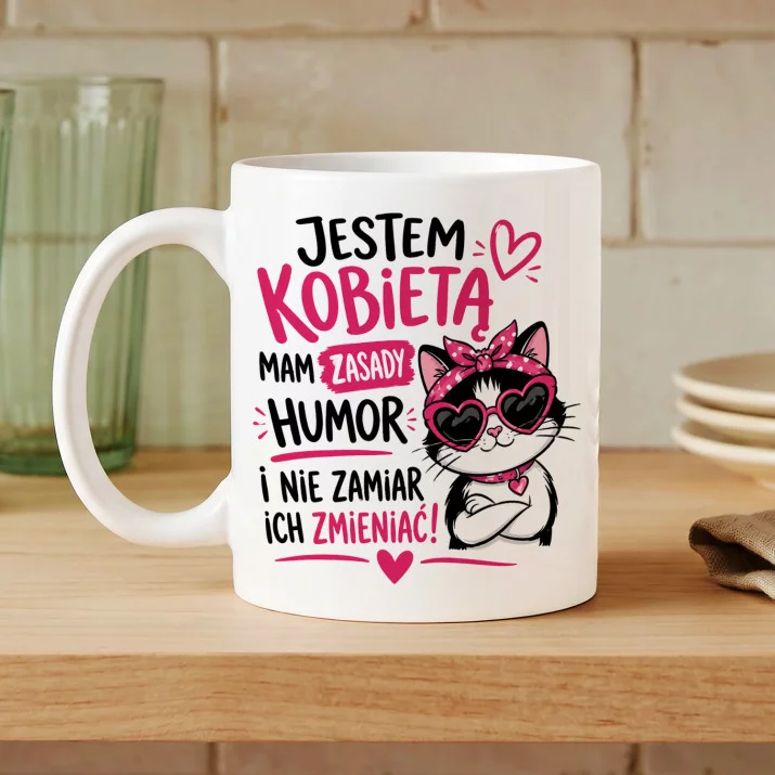 Kubek Z Nadrukiem Na Dzień Kobiet Prezent Dla Kobiety Kobiety: Mam Zasady