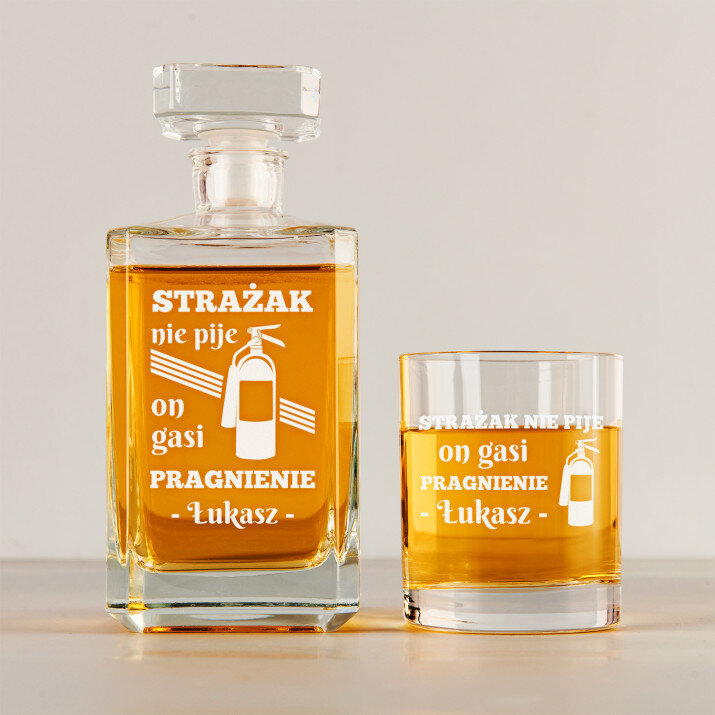 gasi pragnienie - Zestaw Grawerowana Karafka 0,7 i Szklanki Do Whisky gasi pragnienie - Zestaw Grawerowana Karafka 0,7 i Szklanki Do Whisky