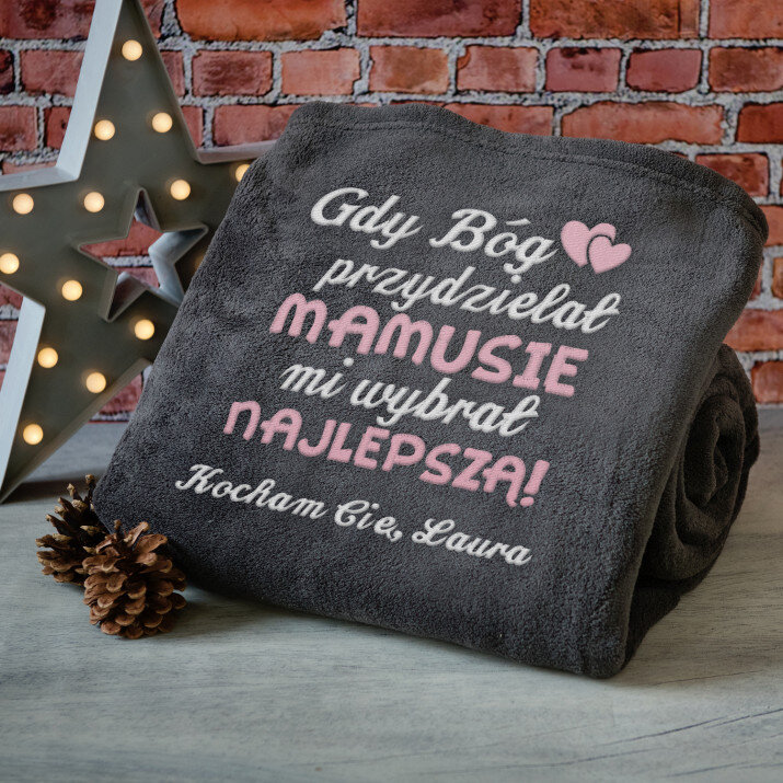 Gdy Bóg przydzielał mamusie - koc z haftem