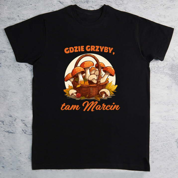 Gdzie grzyby - Czarna koszulka męska