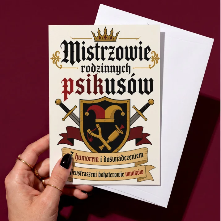 Kartka z Życzeniami Dla Dziadków Na Dzień Babci i Dziadka Dla Pary: Rycerski Humor Dziadków Kartka z Życzeniami Dla Dziadków Na Dzień Babci i Dziadka Dla Pary: Rycerski Humor Dziadków