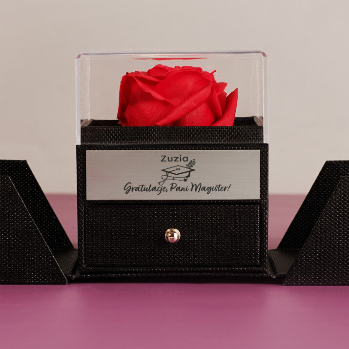Gratulacje pani magister - Wieczna róża w pudełku