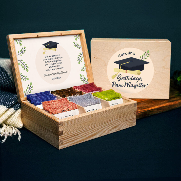 Gratulacje pani magister - Zestaw herbat w pudełku