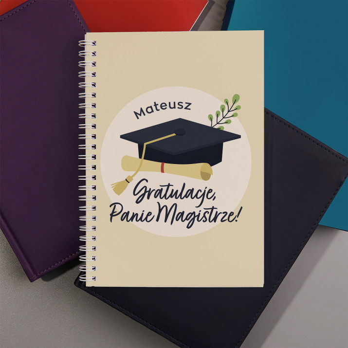 Gratulacje panie magister - Zeszyt na spirali A5 Gratulacje panie magister - Zeszyt na spirali A5