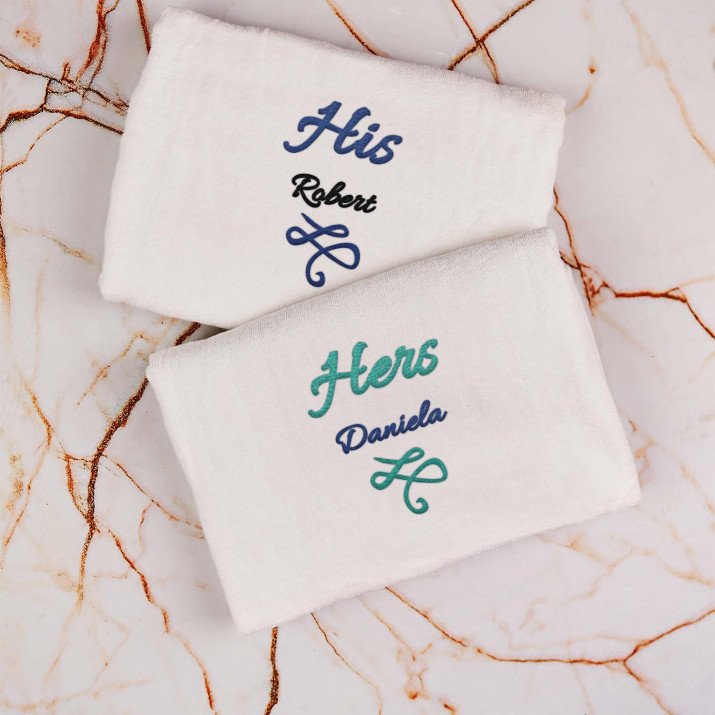 Her His - zestaw dwóch ręczników z haftem