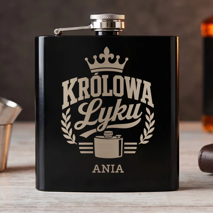 Piersiówka Z Grawerem Dla Kobiety Prezent Dla Kobiety: Królowa Łyku