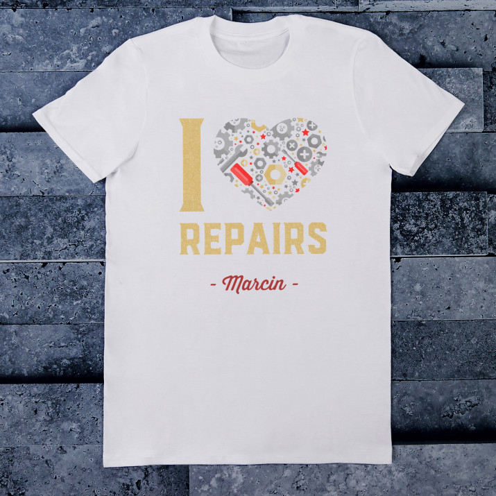 I love repairs - Koszulka męska z nadrukiem