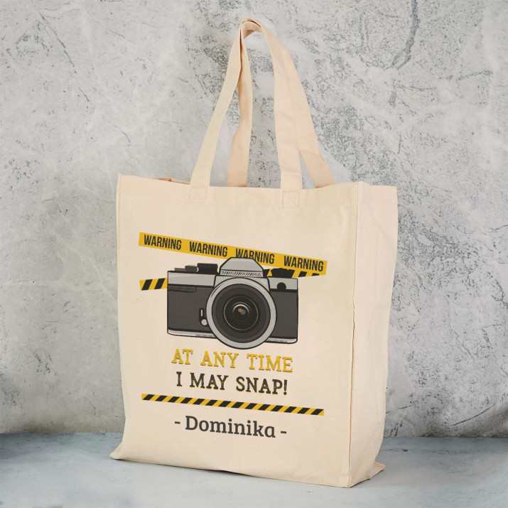 I may snap - Torba Bawełniana z Nadrukiem I may snap - Torba Bawełniana z Nadrukiem