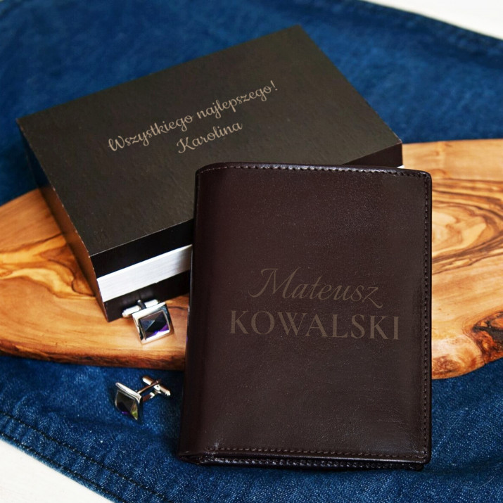 Imię i nazwisko - Skórzany Portfel