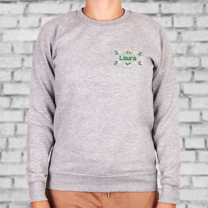 Imię + kwiaty - Bluza damska bez kaptura Imię + kwiaty - Bluza damska bez kaptura