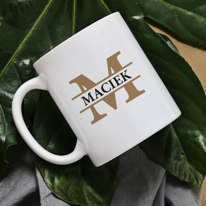 Inicjał z imieniem - kubek personalizowany Inicjał z imieniem - kubek personalizowany