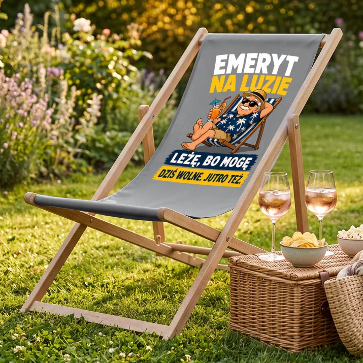 Leżak Z Nadrukiem Dla Emeryta Prezent Na Emeryturę Dla Mężczyzny: Emeryt Na Luzie Leżak Z Nadrukiem Dla Emeryta Prezent Na Emeryturę Dla Mężczyzny: Emeryt Na Luzie
