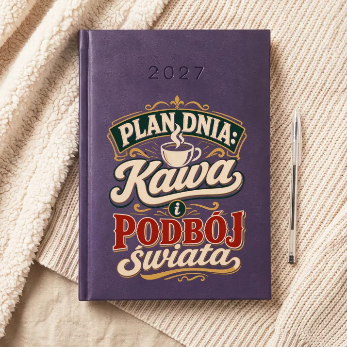Kalendarz Książkowy A5 2027 Na Mikołaja Prezent Dla Kobiety: Kawa I Podbój Świata