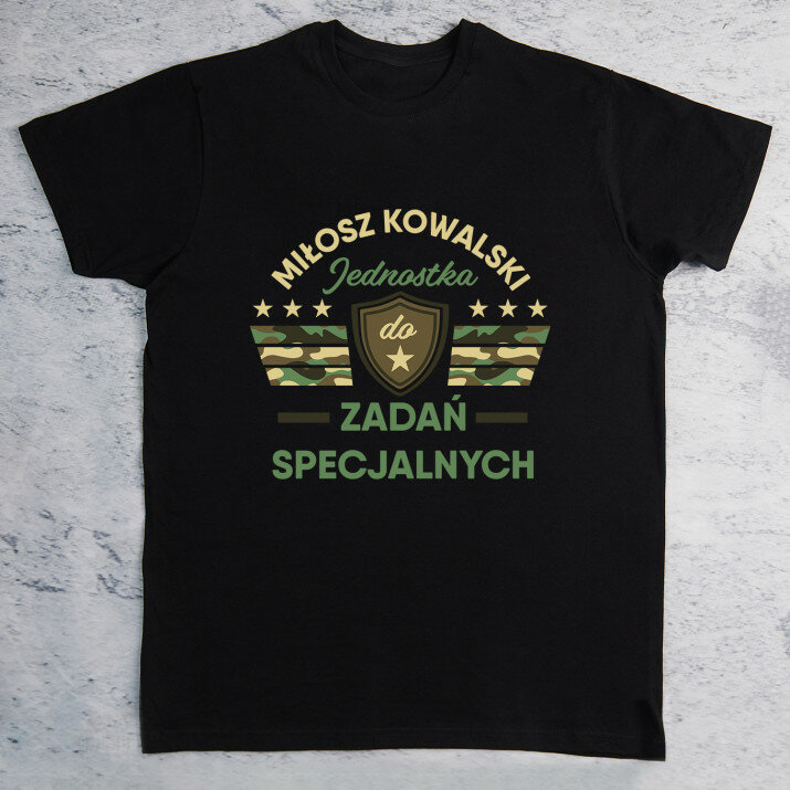 Jednostka do zadań specjalnych - Czarna koszulka męska