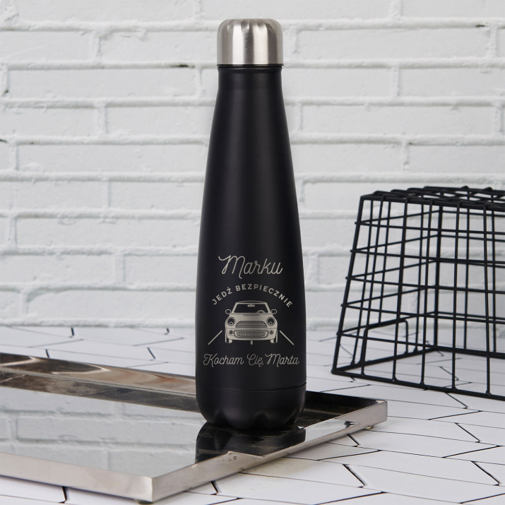 Jedź bezpiecznie - Butelka na wodę 500 ml Jedź bezpiecznie - Butelka na wodę 500 ml
