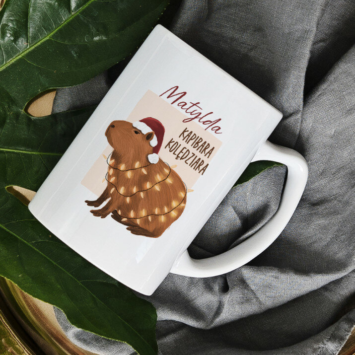 Kapibara kolędziara - Personalizowany Kubek
