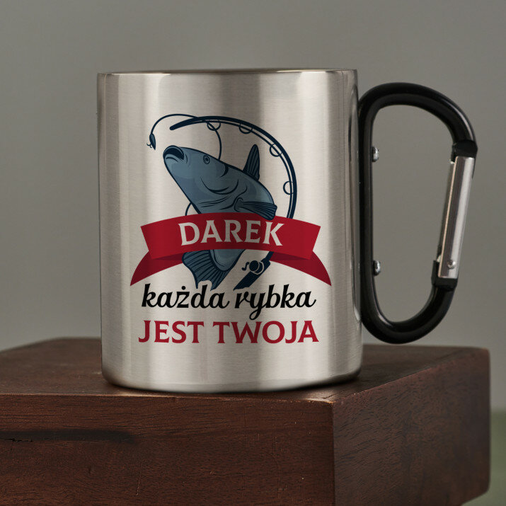 Każda rybka jest twoja - Kubek metalowy z karabińczykiem