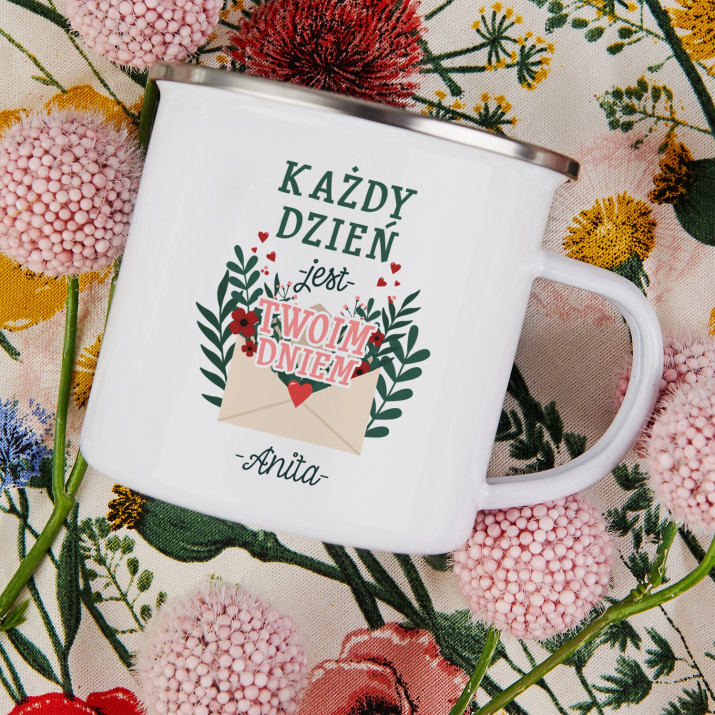 Każdy dzień - Kubek emaliowany Każdy dzień - Kubek emaliowany