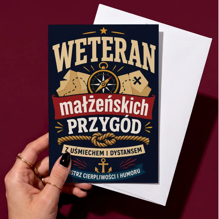 Kartka z Życzeniami Na 25 Lecie Ślubu Dla Mężczyzny: Małżeński Weteran Kartka z Życzeniami Na 25 Lecie Ślubu Dla Mężczyzny: Małżeński Weteran