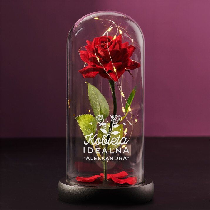 Kobieta idealna - Wieczna róża w szkle