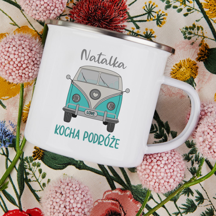 Kocha podróże - Kubek emaliowany
