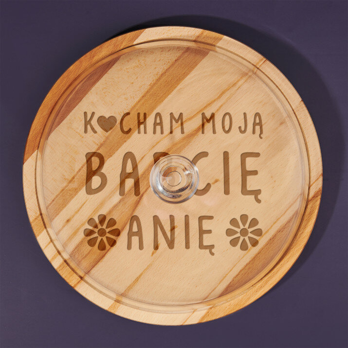 Kocham babcię - Deska ze szklanym kloszem Kocham babcię - Deska ze szklanym kloszem