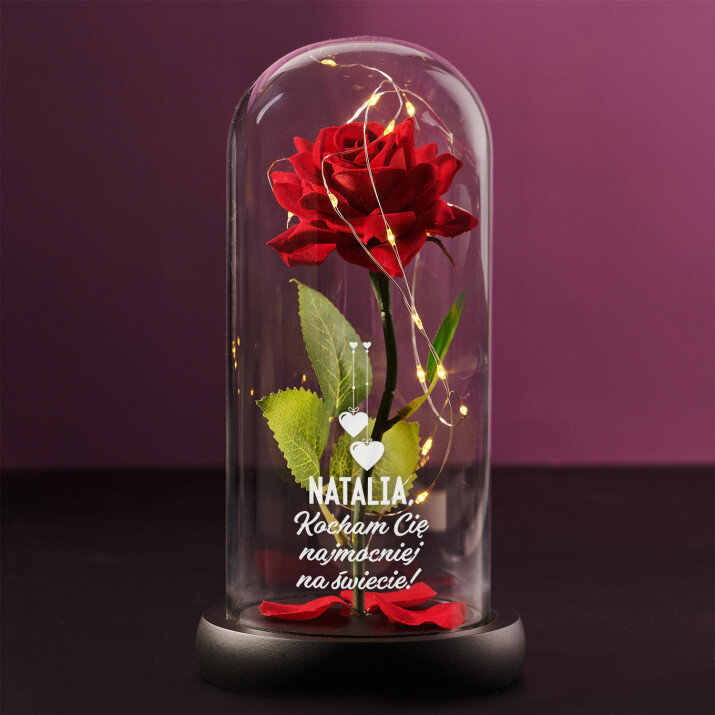 Kocham Cię najmocniej - Wieczna róża w szkle