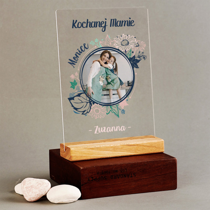 Kochanej mamie - Wydruk na szkle akrylowym z podstawką Kochanej mamie - Wydruk na szkle akrylowym z podstawką