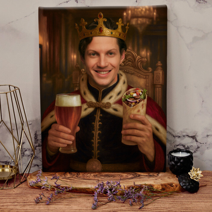 Król z piwem i kebabem - Królewski portret