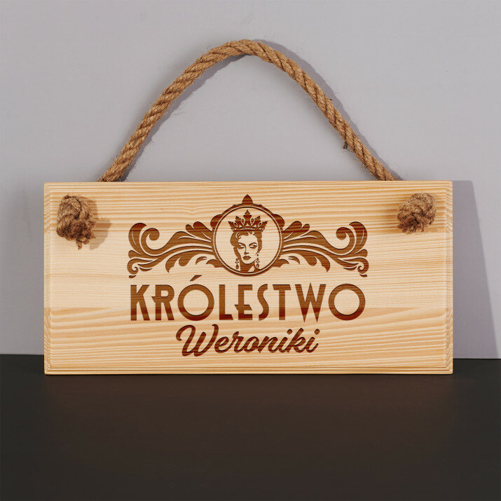 Królestwo - Drewniana tabliczka