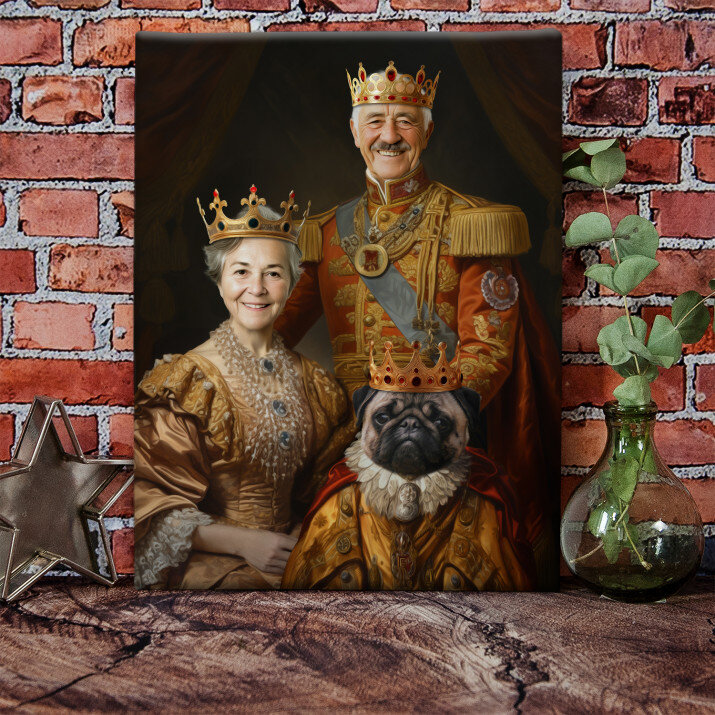 Królewscy dziadkowie z pupilem - Królewski portret