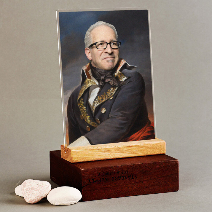 Królewski Portret - Generał - Wydruk na szkle akrylowym z podstawką