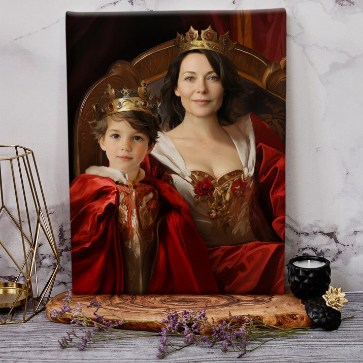 Królowa mama z synem - Królewski portret Królowa mama z synem - Królewski portret