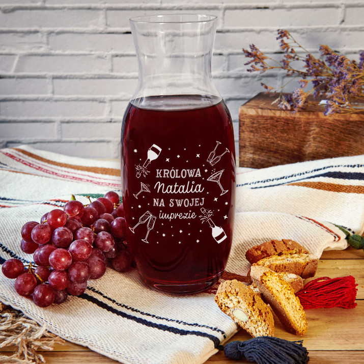 Królowa na imprezie - Grawerowana karafka Królowa na imprezie - Grawerowana karafka