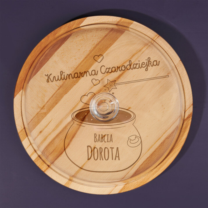 Kulinarna czarodziejka - Deska ze szklanym kloszem