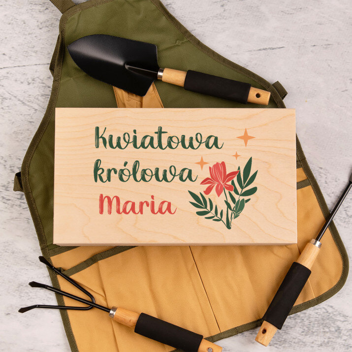 Kwiatowa królowa - Zestaw narzędzi ogrodowych w pudełku