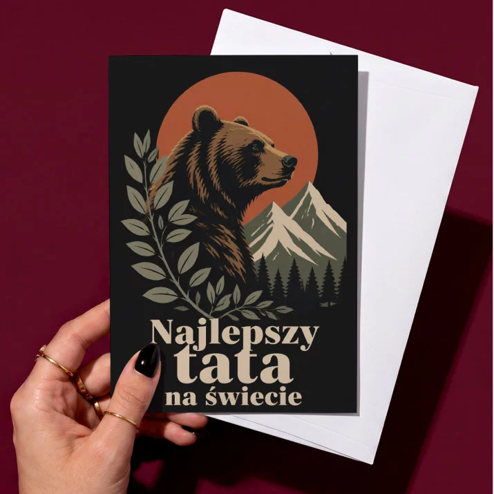 Kartka z Życzeniami Na Dzień Ojca Dla Taty Mężczyzny: Leśny Portret Taty Kartka z Życzeniami Na Dzień Ojca Dla Taty Mężczyzny: Leśny Portret Taty