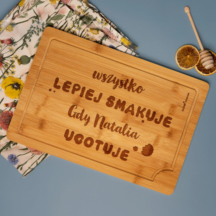 Lepiej smakuje - deska do krojenia z grawerem