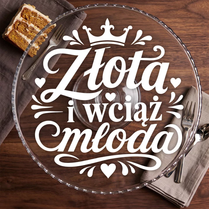 Patera Na Ciasto Na 50 Lecie Ślubu Prezent Dla Kobiety: Złota Elegancja Retro Patera Na Ciasto Na 50 Lecie Ślubu Prezent Dla Kobiety: Złota Elegancja Retro