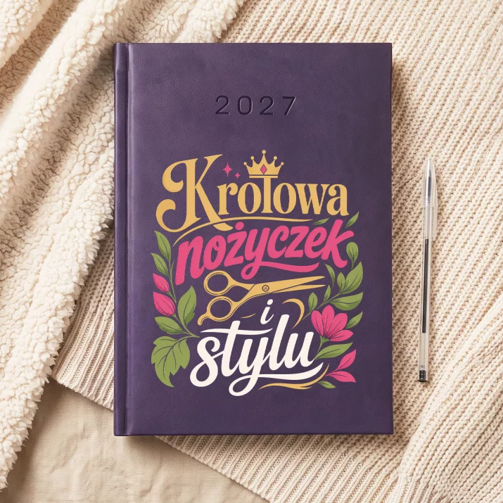 Kalendarz Książkowy A5 2027 Dla Fryzjerki Prezent Dla Kobiety: Botaniczna Stylistka