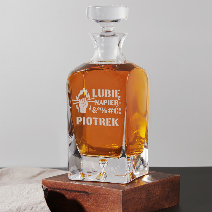 Lubię napier&*%#ć - Grawerowana karafka do whisky Lubię napier&*%#ć - Grawerowana karafka do whisky