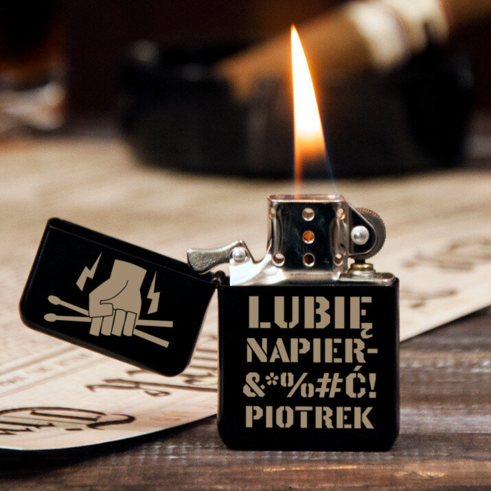 Lubię napier&*%#ć - Zapalniczka z grawerem