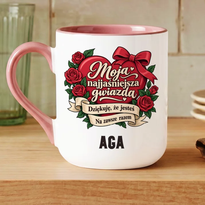 Kubek Personalizowany Dla Dziewczyny Prezent Na Dzień Dziewczyny Dla Kobiety: Moja Najjaśniejsza