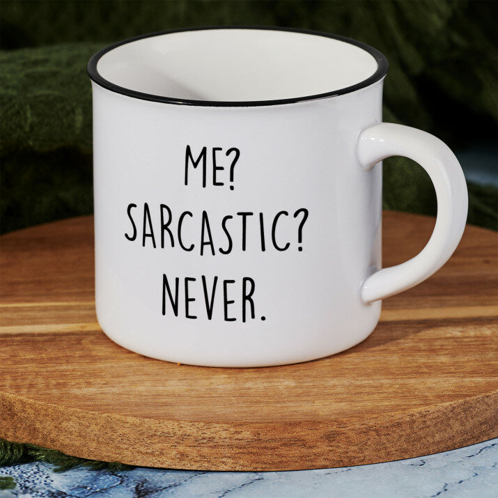 Me sarcastic - Kubek ceramiczny z czarnym rantem