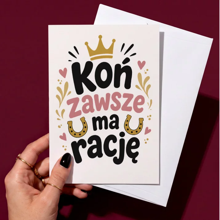 Kartka z Życzeniami Dla Koniary Dla Kobiety: Końska Pewność Siebie
