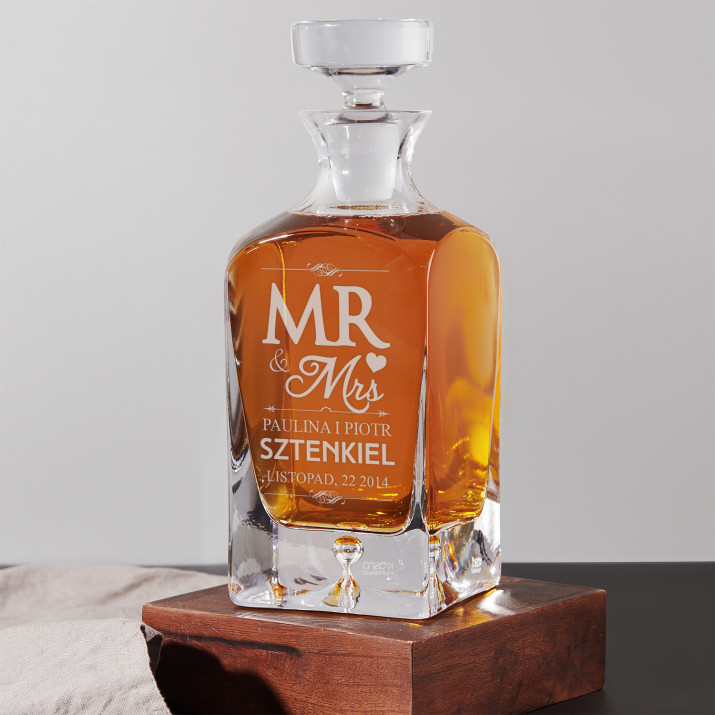 Mr Mrs - grawerowana karafka do whisky Mr Mrs - grawerowana karafka do whisky