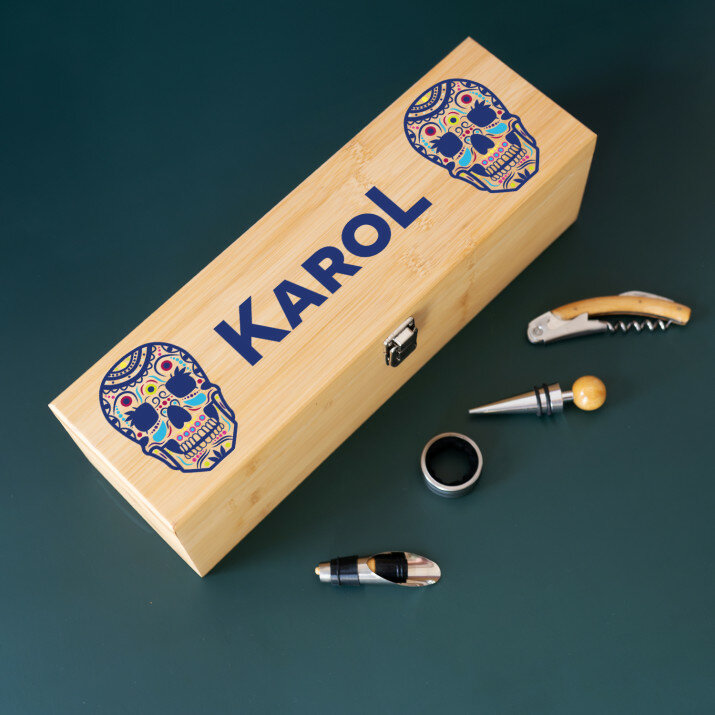 Muertos - Skrzynka na wino z akcesoriami