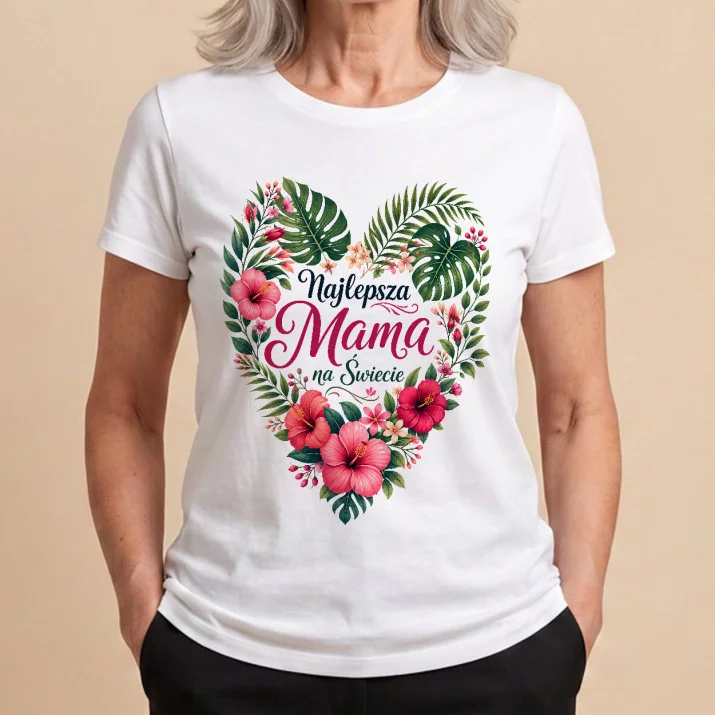 Koszulka Damska Biała Dla Mamy Prezent Na Dzień Mamy Dla Kobiety: Najlepsza Mama Na