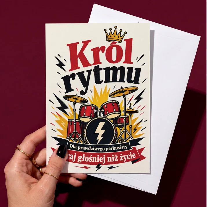 Kartka z Życzeniami Dla Perkusisty Dla Mężczyzny: Rytm Z Przekorą