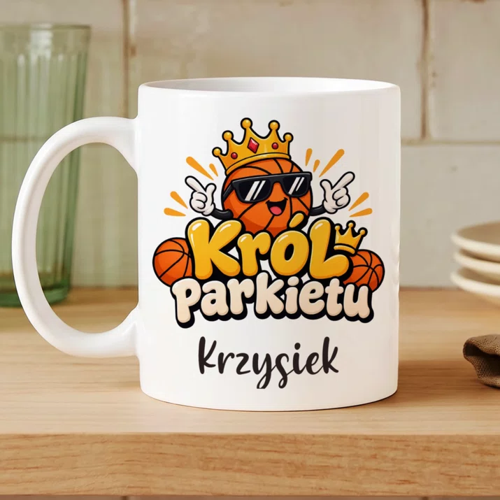 Kubek Personalizowany Dla Koszykarza Prezent Dla Mężczyzny: Król Parkietu